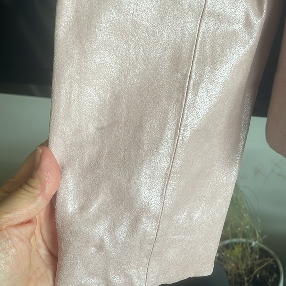 Pink Ruffled Danier Leather Jacket - Picture 8 of 9